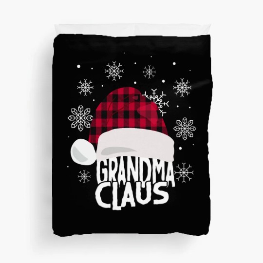 Womens Grandma Claus Christmas Buffalo Plaid Duvet Covers