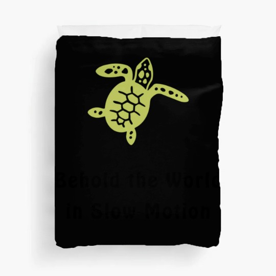 Green Sea Turtle Behold the World in Slow Motion Duvet Covers