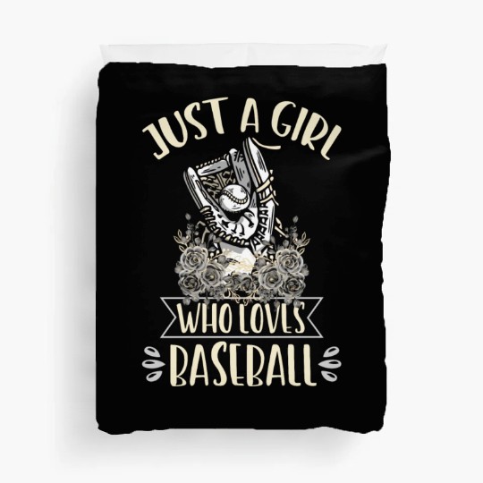 Girl Baseball Player Cute Baseball Lover Duvet Covers