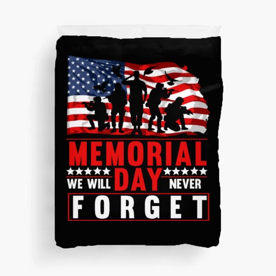 Memorial Day American Flag Soldiers Patriotic US Duvet Covers