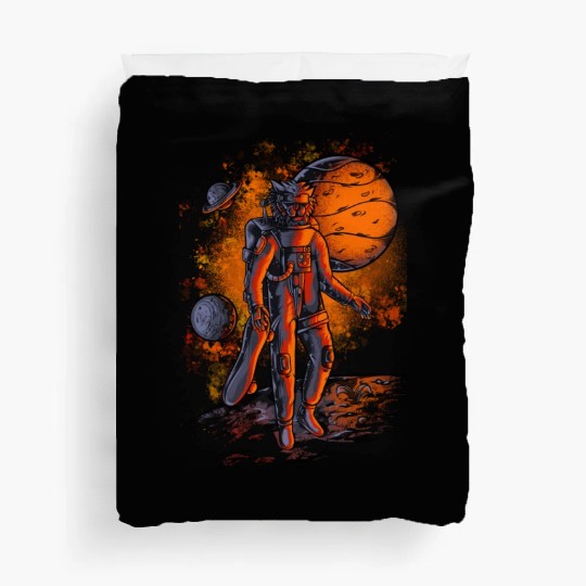 Lion astronauts in space Duvet Covers