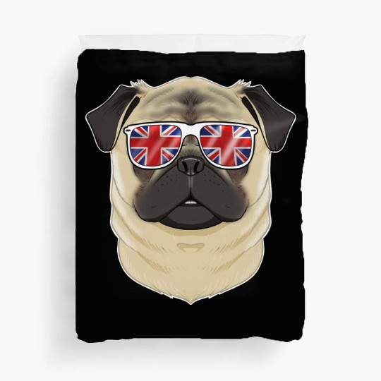 Pug UK Sunglasses I English Flag I Union Jack Duvet Covers