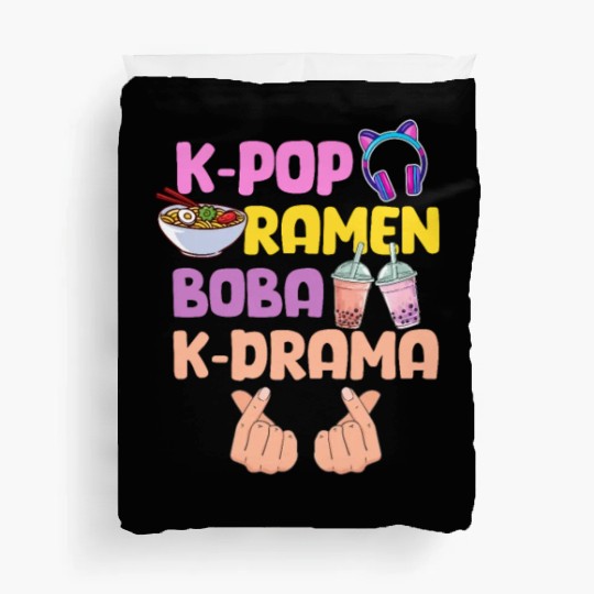 K-Pop Ramen Boba K-Drama Duvet Covers