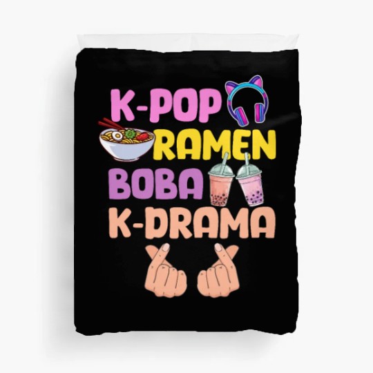 K-Pop Ramen Boba K-Drama Duvet Covers