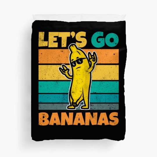 Vintage Let's Bananas Funny Rocker Banana Duvet Covers