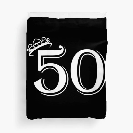 Womens 50th Birthday Women Men Vintage Number 50 Duvet Covers