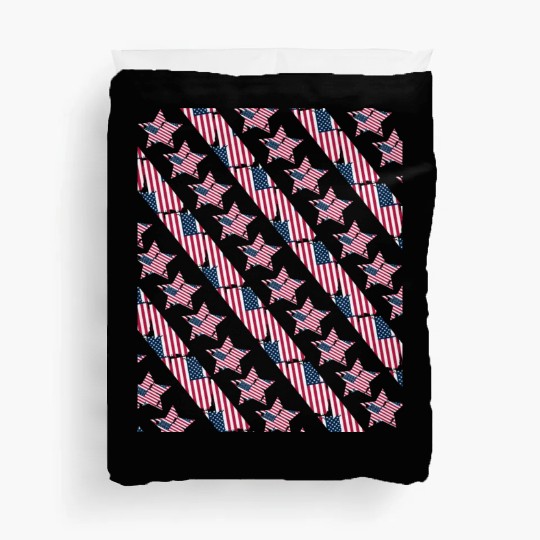 Pattern flag Independence Since 1776 Fourth July Duvet Covers