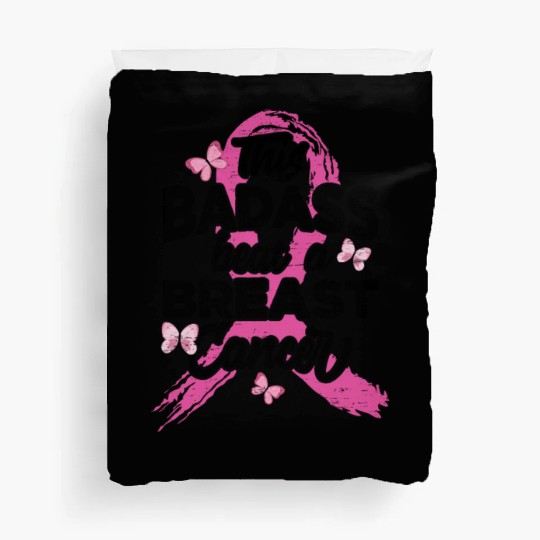 This Badass Beat A Breast Cancer - Breast Cancer Duvet Covers
