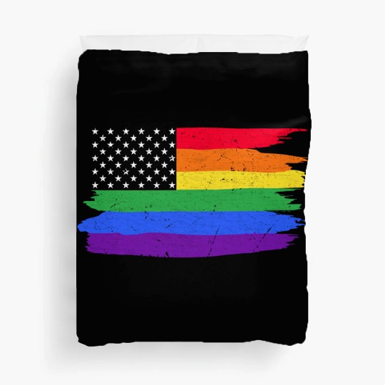 LGBTQ American Flag Colorful Lesbian Gay Pride Duvet Covers