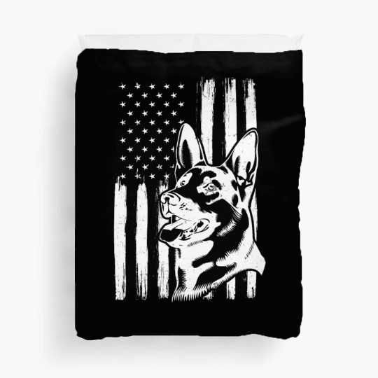 Patriotic German Shepherd American Flag Dog Lover Duvet Covers