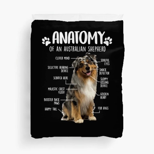 Funny Anatomy Australian Shepherd Dog Lover Aussie Duvet Covers