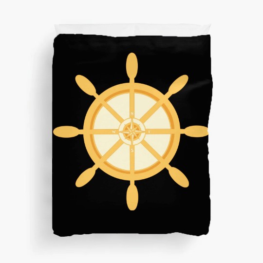 Ship's Wheel, nautical star & cardinal points Duvet Covers