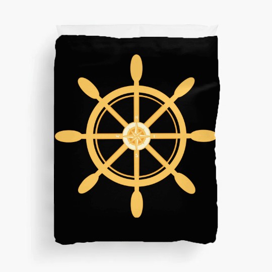 Ship's Wheel, nautical star & cardinal directions Duvet Covers