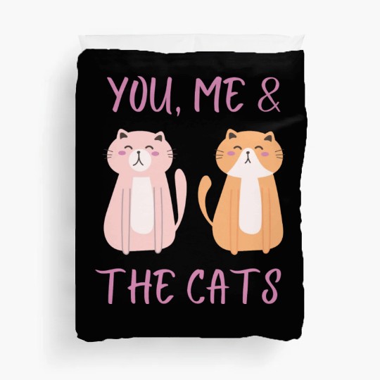 ask me about my cat funny cat Duvet Covers
