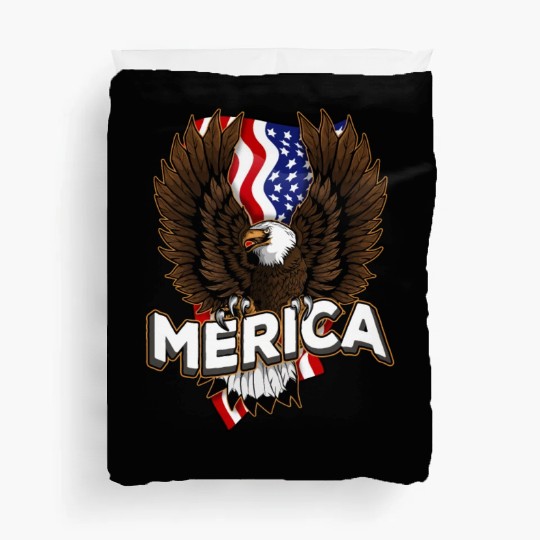 Merica 4th of July Bald Eagle USA American Fla Duvet Covers