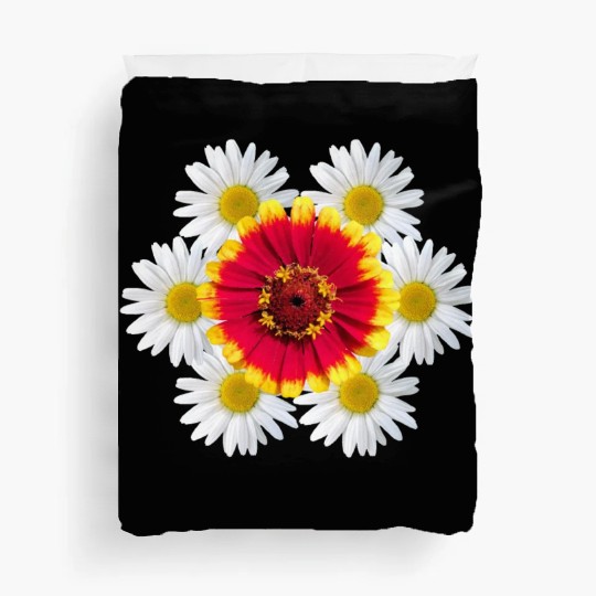 zinnia blossom daisy flower blooms flowerpattern Duvet Covers