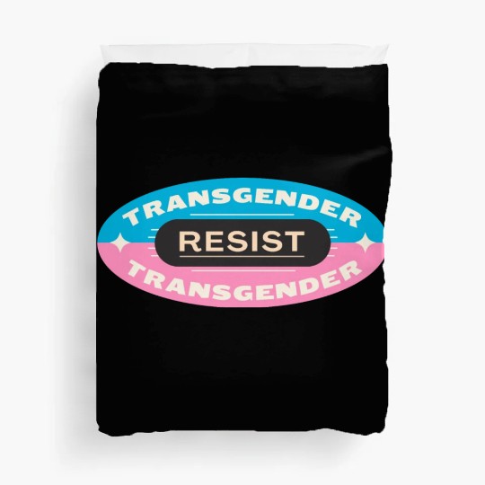 trans pride resist Duvet Covers