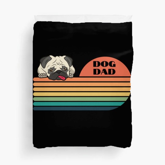 Retro Pug Lover Gift Duvet Covers