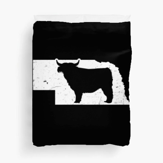 Highland Cow Patriotic Nebraska 4th July Duvet Covers