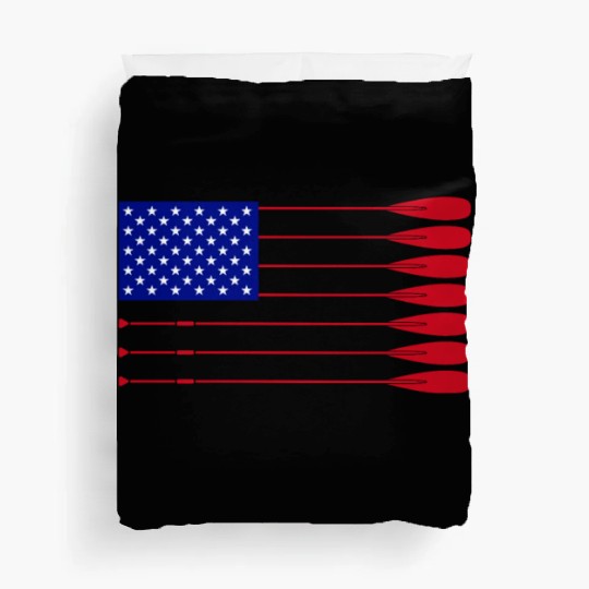 Cool American Flag Rowing Oar Funny Paddle Lover Duvet Covers
