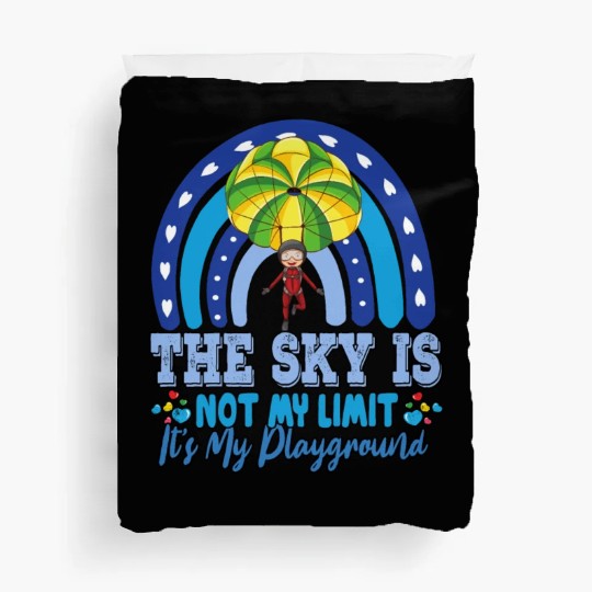 The Sky Is My Playground Skydive Funny Sarcasm Pun Duvet Covers