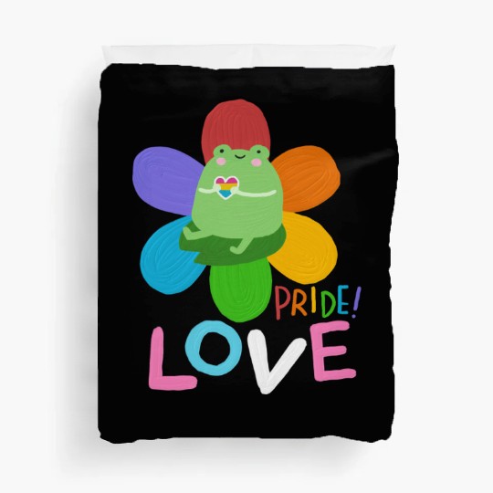 cute frog pride colors Duvet Covers