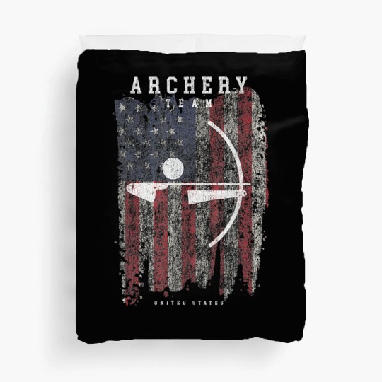 Archery Team USA Vintage American Flag Compound Duvet Covers