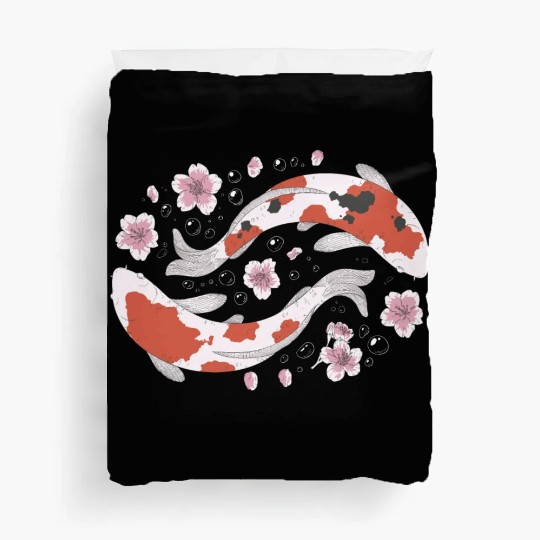 Japanese Koi Fish and Cherry Blossom Duvet Covers