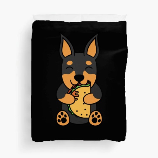 Miniature Pinscher Taco Lover Duvet Covers
