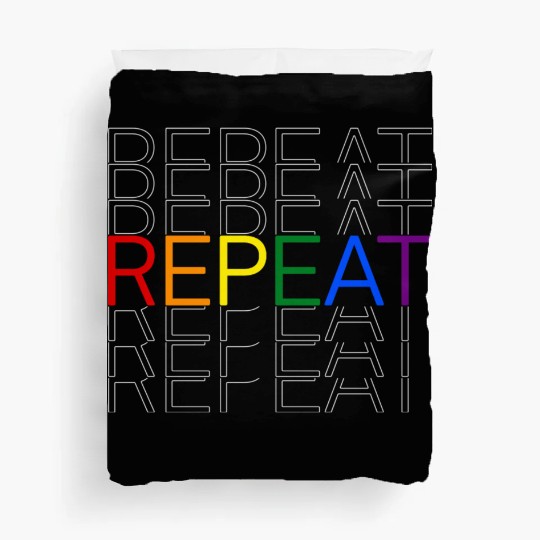 LGBT pride rainbow heart repeat Duvet Covers