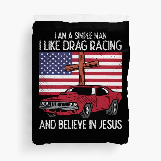 DRAG RACING / JESUS: Drag Racing & Jesus Duvet Covers