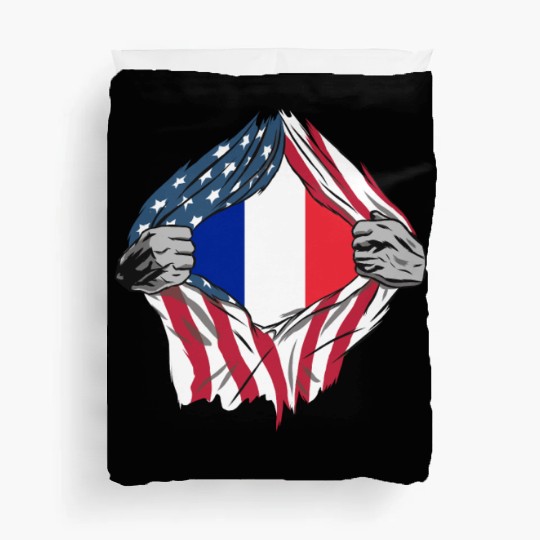 USA France friendship flags design Duvet Covers