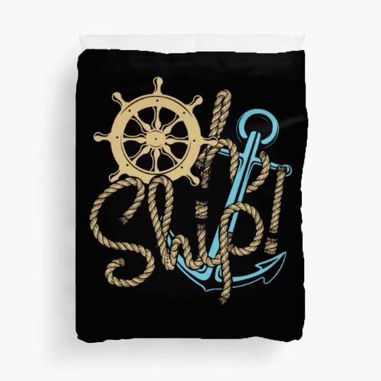Ship sailing sailboat motor boat Duvet Covers