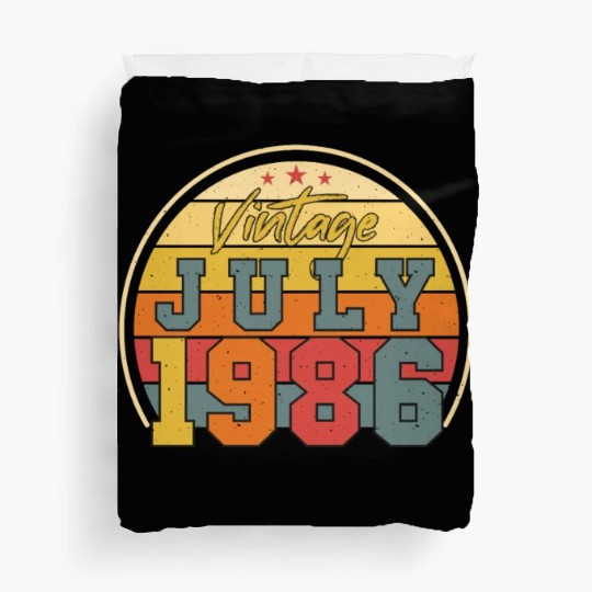 Birthday Greeting July 1986 Duvet Covers
