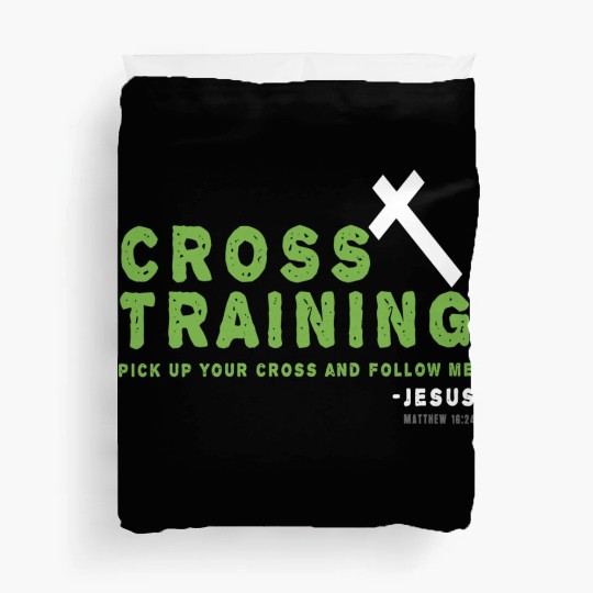 Christian Cross Training Running Bible Design Duvet Covers