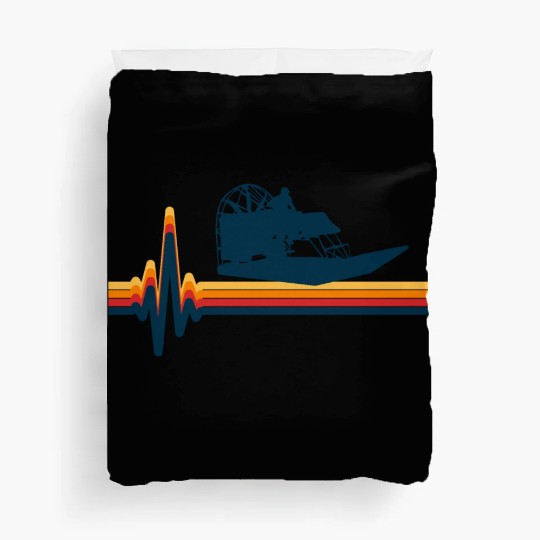 Airboat Fanboat Airboating Swamp Boat Heartbeat Duvet Covers
