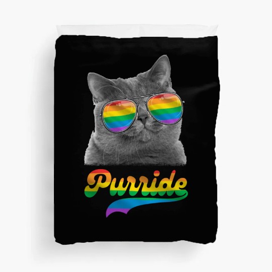 Cute Cat LGBT Rainbow Flag Kitten Gay Pride Duvet Covers