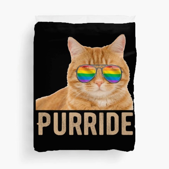 Funny Cat LGBT Gay Pride Rainbow Flag Duvet Covers