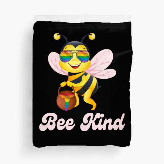 Bee LGBTQ Pride Rainbow Flag Kindness Duvet Covers