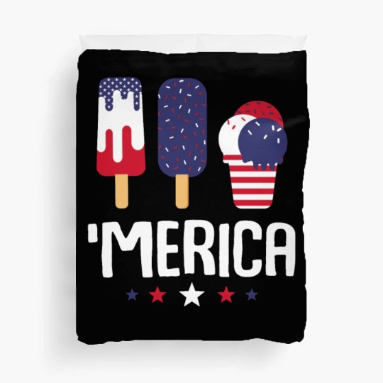 Merica Ice Cream Lover Popsicles US Flag Duvet Covers