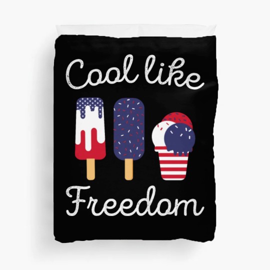 Ice Cream Freedom Popsicles US Flag Duvet Covers