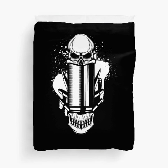 Bullets and Skull Roses Aesthetic Dripping Pattern Duvet Covers