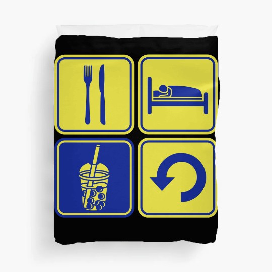Repeat Boba Tea daily Duvet Covers
