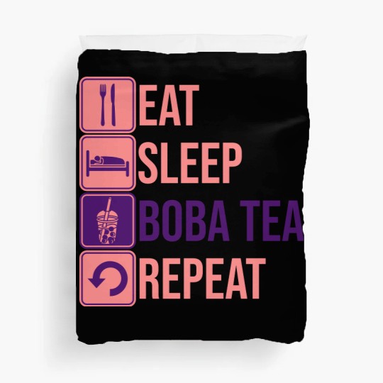 Eat Sleep Boba Tea Duvet Covers