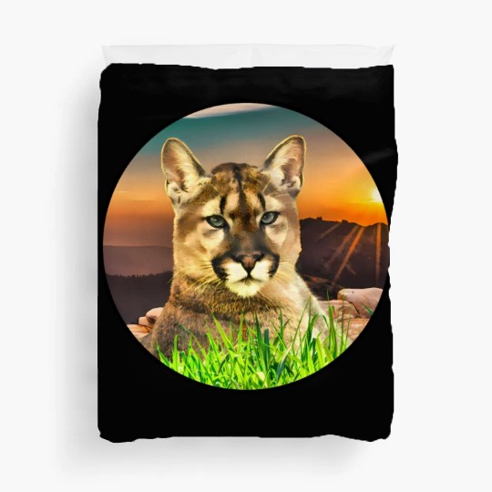 The Coguar wild cat in freedom Duvet Covers