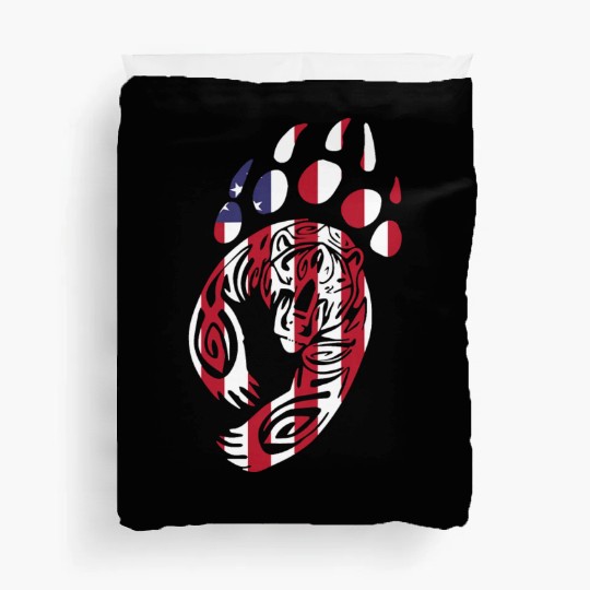 Bear Paw America USA Flag Merica US Stars Stripes Duvet Covers