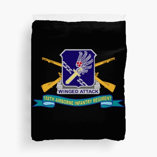 Army 188th Airborne Infantry Regiment w Br DUI Rib Duvet Covers