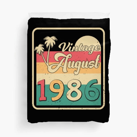 Birthday Greeting For August 1986 Duvet Covers