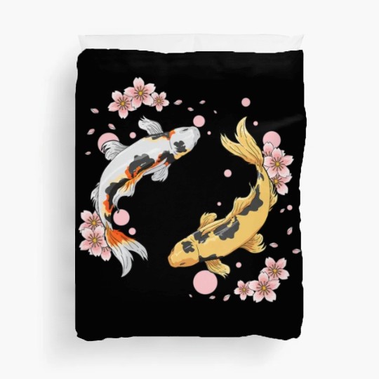 Japanese Koi Fish Carp Pond Japan Tattoo For Koi Duvet Covers