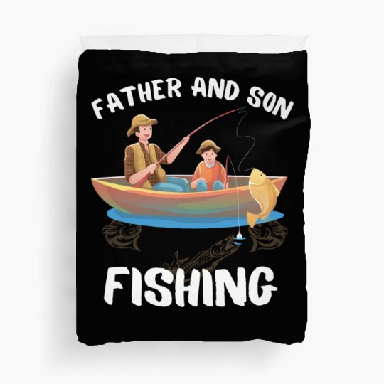 FATHER AND SON FISHING, DAUGTHER, FATHERS DAY, Duvet Covers